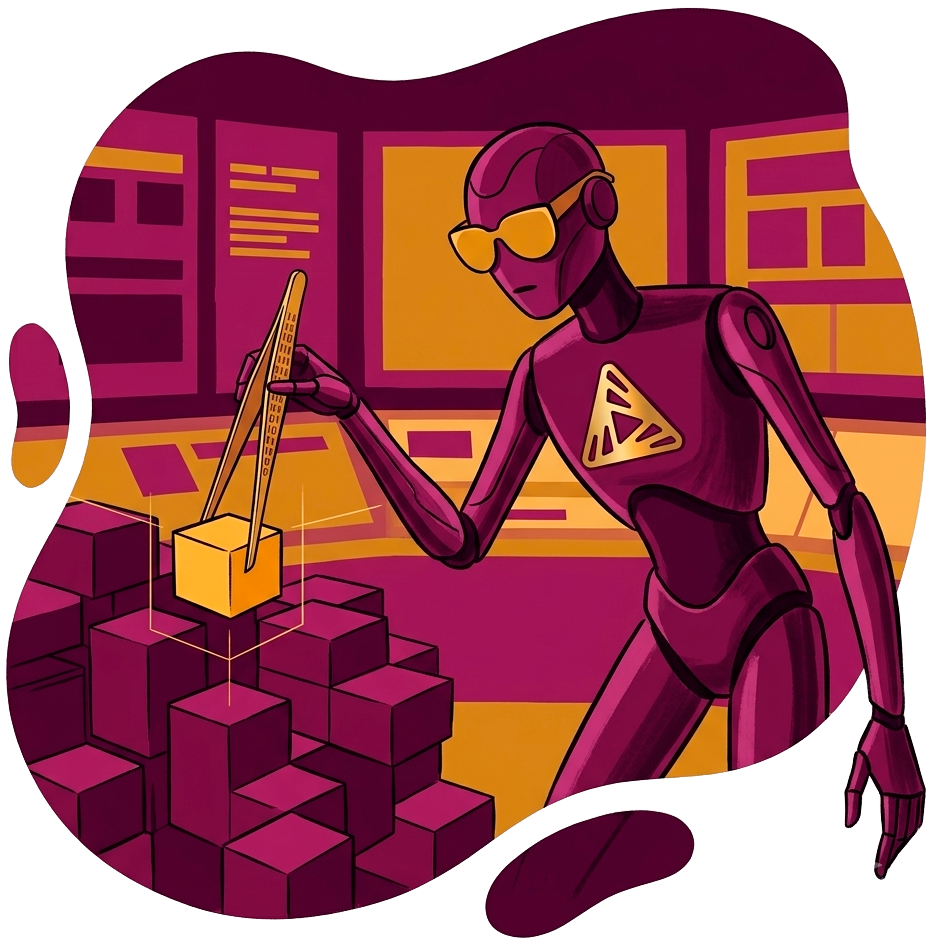 Illustration of secure, encrypted data transfer protected by Alchemize, represented by a shield and padlock